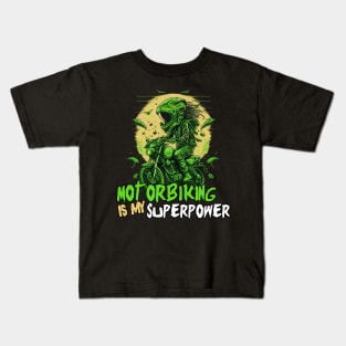 Motorbiking Is my Superpower - Funny Saying Birthday Gift Ideas For Bikers Kids T-Shirt